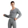 Sous-vêtements thermiques pour hommes Haute qualité Long johns hommes sous-vêtements thermiques ensembles mince polaire matériau élastique doux col en V sous-vêtements taille L à 4XL 231211