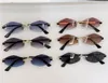 Neue Modedesign-Sonnenbrille in Rautenform 0433S, Metallrahmen, randlose Schnittlinse, einfacher und beliebter Stil, vielseitige UV400-Schutzbrille für den Außenbereich