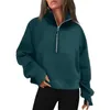 Align Designer-Sweatshirt, Yoga-Kleidung, Tauch-Hoodie, schnell trocknende Hose, atmungsaktive Damen-Fitnessstudio-Fitness-Definitionskleidung, Trainingsanzug mit halbem Reißverschluss, Lulu