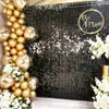 Decorazione per feste Foglio di alluminio Paillettes Parete Glitter Fondale Tenda Compleanno Sfondo Decorazioni per matrimoni Baby Shower260f