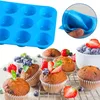 Regelbundna 12 koppar Cupcake Tray Non-Stick Silicone Baking Forms för att göra muffinskakor Cupcake Chocolate Bread Tart och desserter