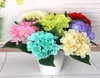10sts hortensia konstgjorda blommor bladblad för bröllop hem brud bukett dekoration6310255