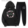 Männer Trainingsanzüge Blume Juses Drucken Hoodies Sweatshirts Warme männer Streetwear Solide Pullover Tops Hoodies Männer Neue Herbst Winter Mann Sweatshirt Q231211