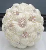 Underbar Crystal Ivory Wedding Bouquet Brooch Bowknot Wedding Decoration Artifical Flowers Bridal Bouquets W252177657935