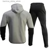 Men's Tracksuits Designer Mens Tracksuit Sets NKe tech Sports Sweatpants and Jacket Zip up Hooded Running Joggers Trousers Europe Q231211