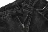 Calças masculinas homens hip hop punk jeans calças cinto decoração calças escuras homens mulheres streetwear oversized solto lavado denim calças unisex j231208