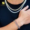 Маленький размер 6 мм, кубинская цепочка Майами, ожерелье в стиле хип-хоп, унисекс, модные ювелирные изделия с бриллиантами Cz и браслет в том же стиле