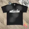 Klassiek zwart-wit Hellstar top-of-the-line T-shirt modieus gewassen groot en gemakkelijk te dragen los bedrukt puur katoenen T-shirt origineel label korte mouwen 231211
