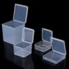 Scatola portaoggetti quadrata piccola in plastica trasparente Scatole portaoggetti trasparenti per gioielli Contenitori creativi per custodie artigianali per perline232m