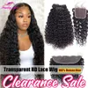 Synthetic Wigs Peruvian Water Wave Bundles With Closure 8-34Inch Natural Wave Hair Remy Human Hair Bundels With Frontal 231211