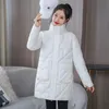 Kvinnor Down Parkas Womens Down Cotton Coats Long Winter Jacket Windproof Puffer Parkas Korean Warm Cotton Padded Coat Women Outwear dragkedja Jackor 231208