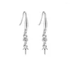 Dangle Oorbellen 925 Sterling Zilver Drop Voor Vrouwen Engagement Wedding Semi Mount 6mm 7mm 8mm 9mm 10mm Parel Kralen