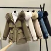 Trenchs de femmes manteaux mi-longueur vers le bas coton Parkas manteau pour femmes 2023 hiver veste bouffante femme doublure intérieure amovible femmes vêtements d'extérieur