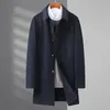 Herr ull blandar överdimensionerade herrar ull kappa överrock män dubbel ansikte tweed trench manlig ylle topp s vinter casaco masculino fcy 231211