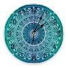 Relojes de pared Mandala Datura, reloj étnico budista para decoración del hogar, sala de estar, reloj colgante con aguja de cuarzo, cocina moderna