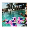 Badleksaker Uppblåsbara drycker Cup Holder Pool Floats Bar Coasters Floatation Devices Children Toy Small Size Drop Delivery Baby Kids Mat DHFQL