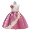 Robes de fille Style occidental filles robe enfants princesse fête Satin épissage robe de concours enfants vêtements formels pour soirée de mariage