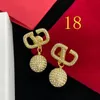 ABVStud designer boucle d'oreille femmes amour luxe strass jolis diamants métal fille bijoux amusant ohrringe classique lettres v boucles d'oreilles de haute qualité de haute qualité