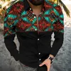Chemise de créateur de style occidental pour hommes, col d'impression numérique 3D, manches longues, imprimé Camisa, robe sociale, chemise de vacances, motif géométrique 231211