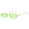 8115 Star Style Elegant Diamond Set Oval Male Letter "F" Frameless Sunglasses Female