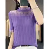 Women's Sweaters Summer Worsted Wool Sweater Turtleneck Lace Edge Half Sleeve Younger Fashion Slimming Top