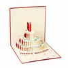 Bütün- en yeni doğum günü pastası 3D kağıt lazer kesim el yapımı posta kartları özel hediye tebrik kartları parti malzemeleri235k