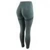 Damesbroek jacquard yogajurk met heuplift voor actief hardlopen met hoge taille en colorblock-legging