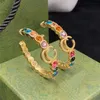 2022 NEW COLOR DIAMOND HOOP HUGGIE EARRINGS ARETES ORECCHINI FASION PASSION Large Circle Earrings Women's Wedding Party 2795