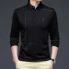 Polos pour hommes Hommes Polo Shirt Business Automne Tshirt À Manches Longues Casual Mâle Polo Fit Slim Coréen Vêtements Bouton Chemises 231211