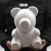 Molde de urso rosa de espuma de vários tamanhos, 1 peça, 15cm-30cm, faça você mesmo para presente, bola de isopor, flores artificiais, grinaldas decorativas262y