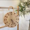 Tea Pets – horloge murale Simple, 1 pièce, bois massif, verre acrylique, silencieuse, sans tic-tac, ronde, à piles