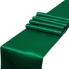 Solid color Shiny Satin Banquet Wedding Table Runner Silk Ribbon Table Flags For Party Hotel Event Decoration 30*275CM