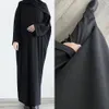 Robes grande taille Automne Côtelé Tricot Abaya Hiver Femmes Musulmanes Vêtements Casual Hijab Robe Islam Dubaï Turquie Modeste Tenue Ramadan Eid Kaftan Hijabi 231208