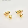 Stud ANDYWEN 925 Sterling Silver Rainbow Ovais Stud Brinco Mulheres Luuxry Zircon Brinco Para Rock Punk Moda Fine Jewelry YQ231211