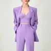 Pantalones de dos piezas para mujer, traje ajustado a la moda para mujer, chaqueta de Color sólido, chaqueta de estilo callejero para oficina para mujer