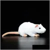 Animales de peluche rellenos 17 cm suave lindo ratón blanco simulación juguete rata encantadora kawaills animal mini vida real niños regalo Q0727 gota otuvd