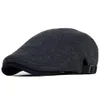 BERETS BIGY SIZE SBOY CAP MEN WINTER WOOL太い暖かいヴィンテージヘリンボーンカジュアルストライプベレー帽Gatsbyフラットハットピークピーク調整可能296y