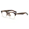 Солнцезащитные очки в оправе в стиле ретро, круглая линия бровей, оправа для очков, мужские винтажные титановые ацетатные оптические очки, женские весенние очки
