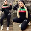 Nya kvinnors träningsdräkter Luxury Brand Casual Sports Suit 2 Piece Set Designer Tracksuits J2938