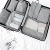 Storage Bags 7 Set Packing Cubes With Shoe Bag - Compression Travel Luggage Organizer276v