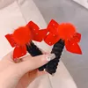 Acessórios de cabelo Arco Ano Vermelho Corda Flor Bandas Telefone Cabo Anel Linha Elástica Ao Ar Livre