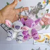 Encantadores animales de peluche llavero de felpa Super lindo púrpura Koala Plushie colgante llaveros dibujos animados animación colgante muñeca de trapo llavero figura