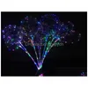 Party Decoration Led Flashing Balloon Transparent Luminous Lighting Bobo Ball Balloons With 70Cm Pole String Xmas Wedding Decoration Dhfa2