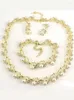 Collier boucles d'oreilles ensemble Bracelet de perles occidentales trois pièces de colliers pour femmes fille MAF020