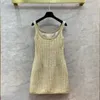 Роскошное золотое женское платье макси на бретельках для подиума, праздничное пляжное платье с поясом 11876