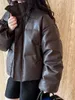 Nueva chaqueta de plumón marrón de invierno para mujer con un sentido del diseño, chaqueta de plumón para blogger