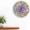 Horloges murales aquarelle succulente Mandala 3D horloge design moderne salon décoration cuisine art montre décor à la maison