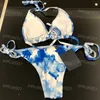 Sexy V Neck Bikini moda push up drukowane briefy Zestaw kobiet projektantki drukowanych plażowych bikini letnie wakacje