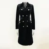 여자 정장 블레이저 슬림 모양 디자인 Woan Jackets Black Long Down Coats Office Pu 복장 벨트 스트랩 디자인 럭셔리 의류 S-3XL