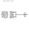 Stud LESF 925 Sterling Silver 3mm-10mm New Classic Round Cut High Quality SONA Stone Earrings Wedding Jewelry For Women YQ231211